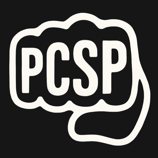 favicon of a fist with PCSP across the knuckles